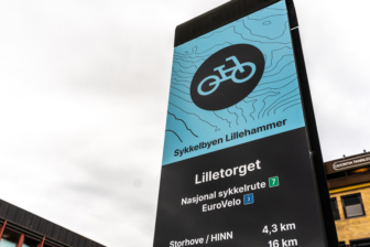 Sykkelbyen Lillehammer – pylon på Lilletorget